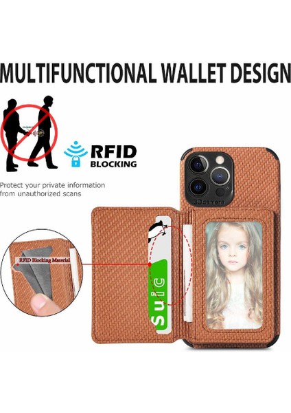 IPhone 13 Için Kılıf Pro Max Manyetik Kart Tutucu Komple Kamera Güvenlik (Yurt Dışından)