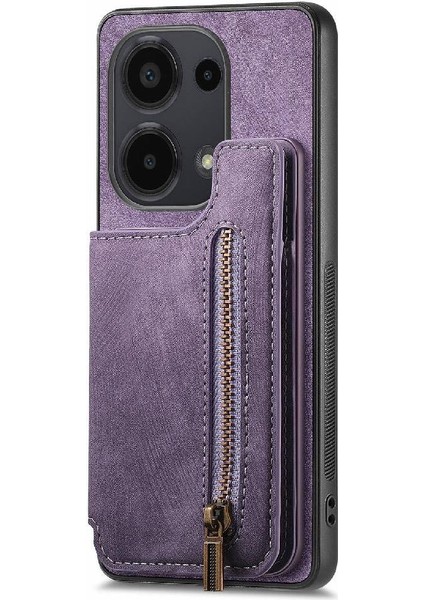 Xiaomi Redmi Için Not 13 Pro 4g Vintage Fermuar Cüzdan Standı Fonksiyonu (Yurt Dışından)