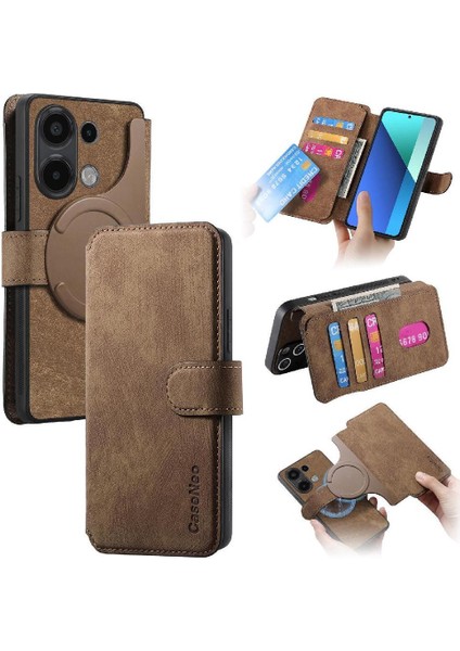 Xiaomi Redmi Not 13 Için Flip Case 4g Cüzdan Mıknatıs Koruyucu Malzeme (Yurt Dışından)