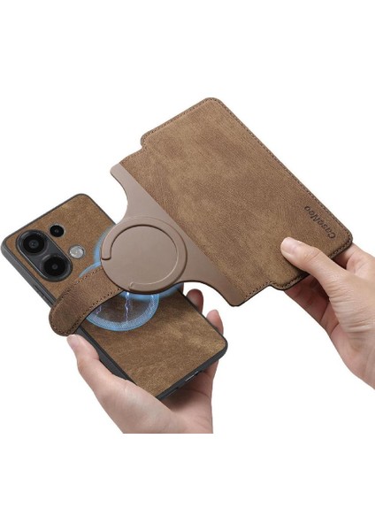 Xiaomi Redmi Not 13 Için Flip Case 4g Cüzdan Mıknatıs Koruyucu Malzeme (Yurt Dışından)