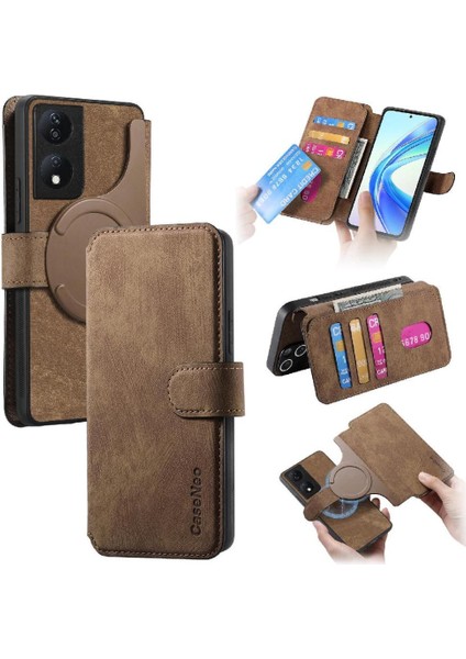 Onur X7B Retro Cüzdan Mıknatıs Koruyucu Malzeme Kart Standı Için Flip Case (Yurt Dışından)