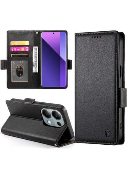 Xiaomi Redmi Not Için Flip Case 13 Pro Artı 5g Kart Yuvaları Cüzdan Çevirme Kullanımı (Yurt Dışından)