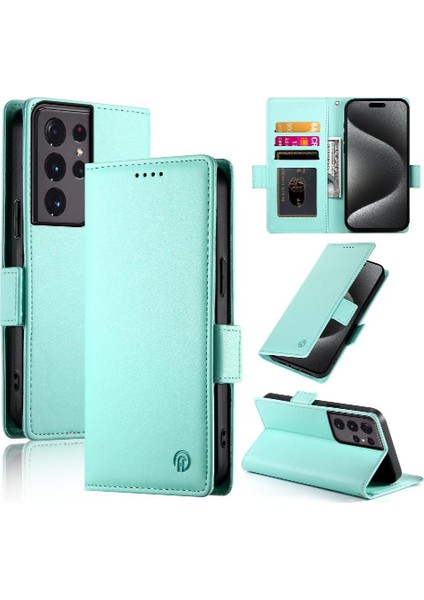 Samsung Galaxy S21 Ultra Cüzdan Kart Yuvaları Flip Iş Kullanımı Için Flip Case (Yurt Dışından)