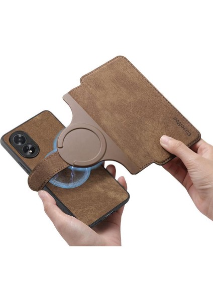 Oppo A38 4g Kart Standı Cüzdan Retro Mıknatıs Koruyucu Malzeme Için Flip Case (Yurt Dışından) indirimleri