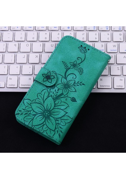 IPhone 16 Için Flip Case Kickstand Manyetik Cüzdan Kart Tutucu Kabartmalı Zambak (Yurt Dışından) indirimleri