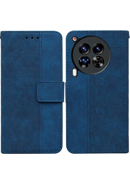 Colorful Shop Tecno Camon 30 Premier Geometrik Kabartmalı Cüzdan Kapak Pu Için Flip Case (Yurt Dışından)