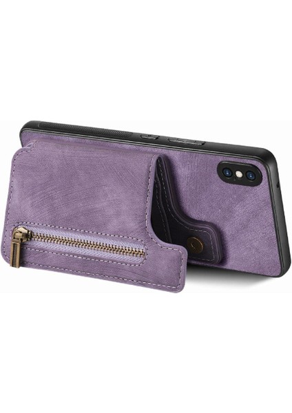 IPhone X/xs Vintage Fermuar Cüzdan Katlanabilir Arka Kapak Standı (Yurt Dışından) fiyatları