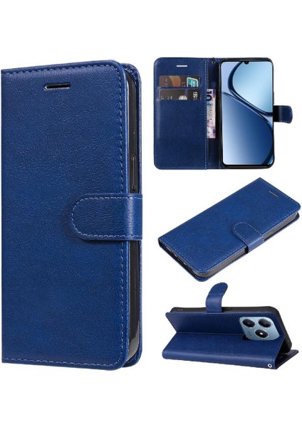 Realme C61 Iş Cüzdan Telefon Kılıfı Için Flip Case Klasik Düz Renk (Yurt Dışından)