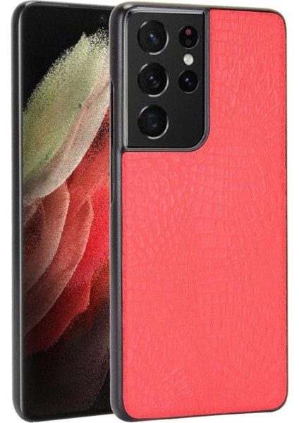 Samsung Galaxy S21 Ultra Klasik Timsah Kapak Için Şık Klasik Kılıf (Yurt Dışından)