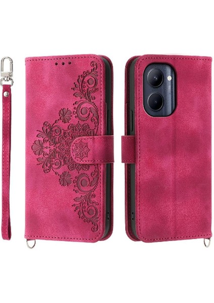 Realme C33 Darbeye Dayanıklı Kabartmalı Çoklu Kredi Kartı Yuvaları Için Flip Case (Yurt Dışından)