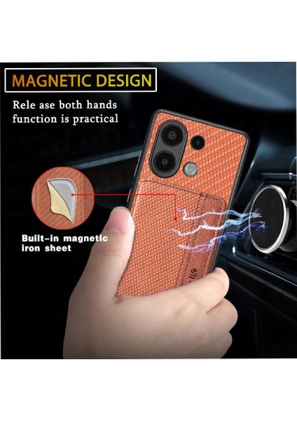 Xiaomi Redmi Için Not 13 4g Standı Fonksiyonu Manyetik Kart Tutucu Rfıd (Yurt Dışından)