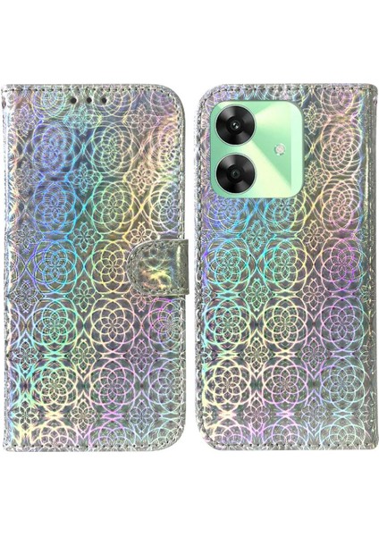 Realme C61 Için Flip Case Cüzdan Kılıf Standı Tutucu Glitter Renkli Prim (Yurt Dışından)