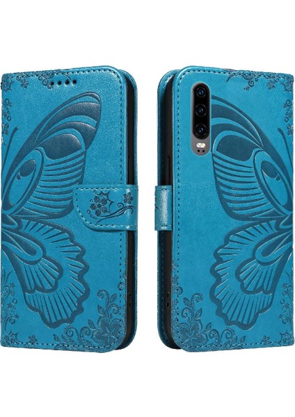 Kredi Kartı Yuvası ile Huawei P30 Için Flip Case Ayrılabilir El Kayışı Yüksek (Yurt Dışından)
