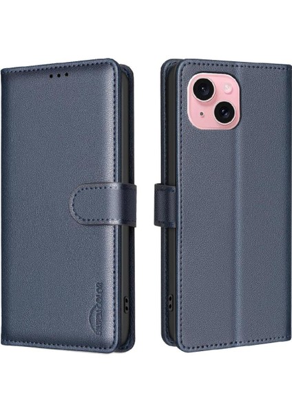 IPhone 15 Cüzdan Manyetik Pu Deri Rfıd Engelleme Kartı Için Flip Case (Yurt Dışından) indirimleri