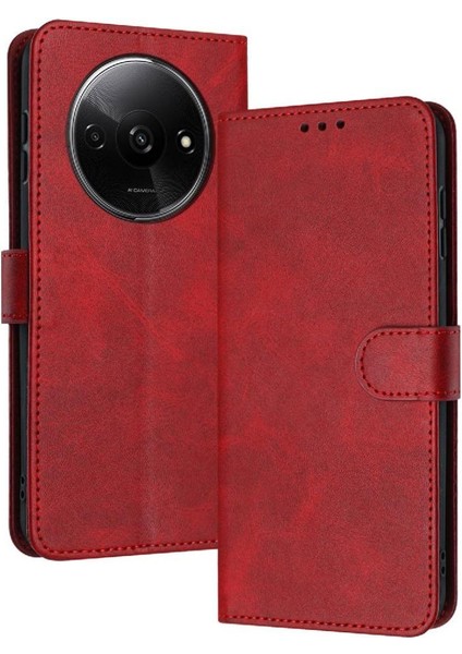 Kart Yuvası Pu ile Toka ile Xiaomi Redmi A3 Saf Renk Için Flip Case (Yurt Dışından)