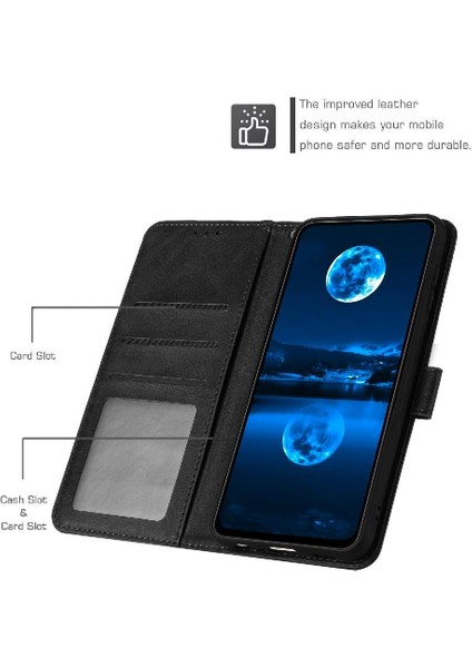 Xiaomi Redmi A1 Artı Pu Deri Kickstand ile Saf Renk Için Flip Case (Yurt Dışından)