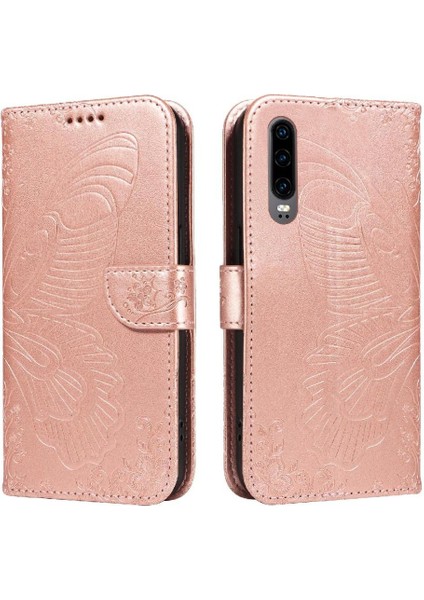 Kredi Kartı Yuvası ile Huawei P30 Için Flip Case Ayrılabilir El Kayışı Yüksek (Yurt Dışından)