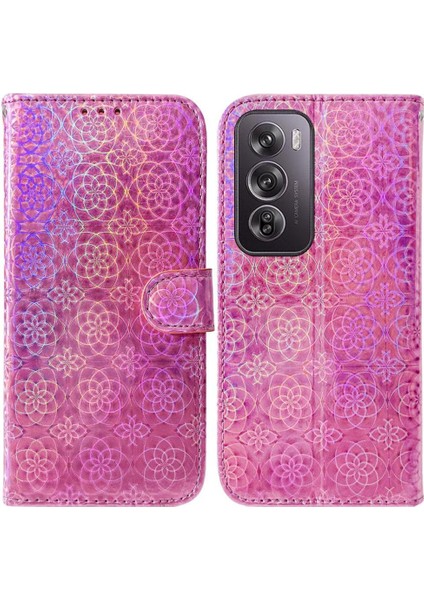 Oppo Oppo 12 Pro 5g Premium Pu Deri Glitter Renkli Kart Için Flip Case (Yurt Dışından)