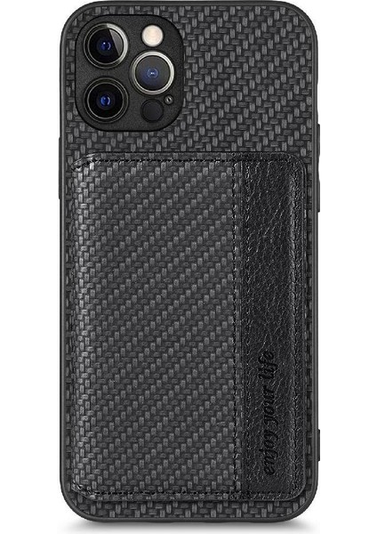 IPhone 12 Için Kılıf Pro Max Manyetik Kart Tutucu Komple Kamera Güvenlik (Yurt Dışından)