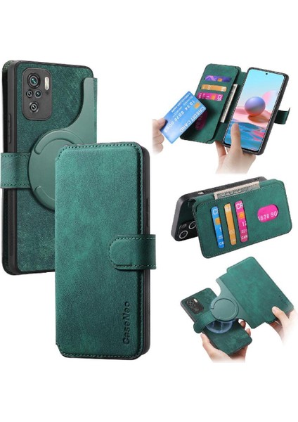 Xiaomi Redmi Not 10 Için Flip Case 4g Cüzdan Kart Standı Mıknatıs Koruyucu (Yurt Dışından)