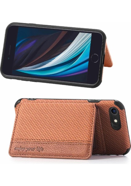 IPhone 7/8 Için Kılıf Manyetik Kart Tutucu Standı Fonksiyonu Komple Kamera (Yurt Dışından) fırsatları