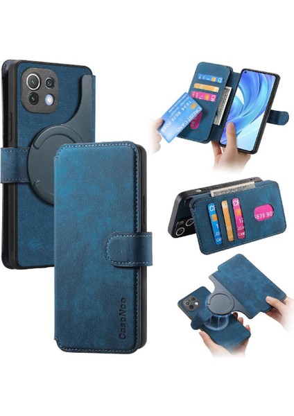 Xiaomi 11 Lite Için Flip Case Retro Cüzdan Kart Standı Mıknatıs Koruyucu (Yurt Dışından)