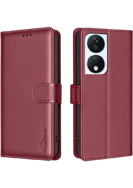 Onur X7B Rfıd Engelleme Cüzdan Kart Tutucu Kickstand Pu Için Flip Case (Yurt Dışından)