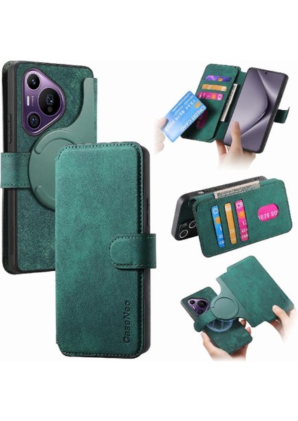 Huawei Pura 70 Pro Mıknatıs Koruyucu Malzeme Için Flip Case Cüzdan Kart (Yurt Dışından)
