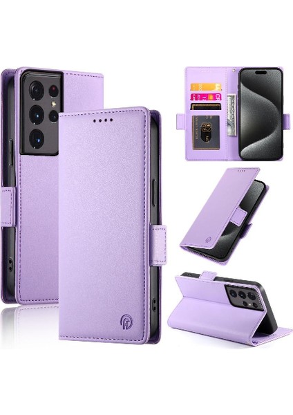 Samsung Galaxy S21 Ultra Cüzdan Kart Yuvaları Flip Iş Kullanımı Için Flip Case (Yurt Dışından)