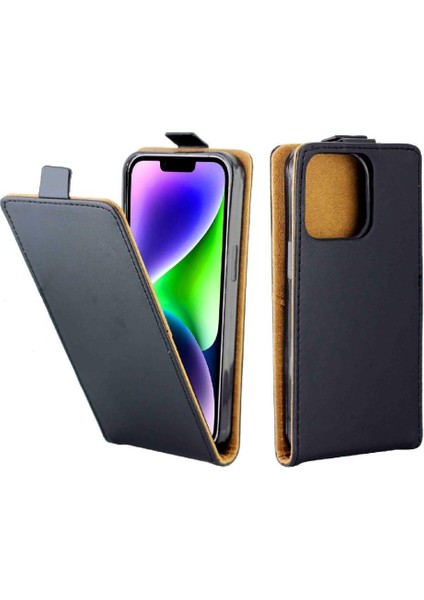 Dikey Flip Case IPhone 15 Artı Kart Yuvası Tpu Deri Iş Tarzı (Yurt Dışından)