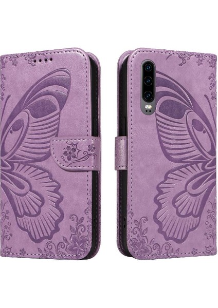Kredi Kartı Yuvası ile Huawei P30 Için Flip Case Ayrılabilir El Kayışı Yüksek (Yurt Dışından)