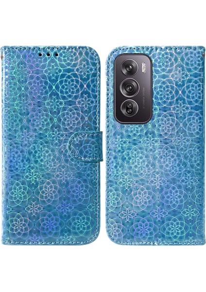 Oppo Oppo 12 Pro 5g Premium Pu Deri Glitter Renkli Kart Için Flip Case (Yurt Dışından)