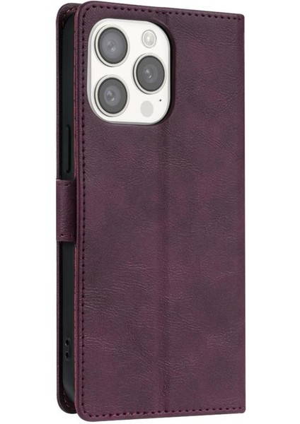 IPhone 13 Için Flip Case Pro Çift Katmanlı Koruma Yan Cep Manyetik (Yurt Dışından)