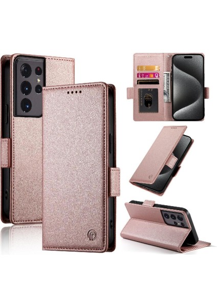 Samsung Galaxy S21 Ultra Cüzdan Kart Yuvaları Flip Iş Kullanımı Için Flip Case (Yurt Dışından)