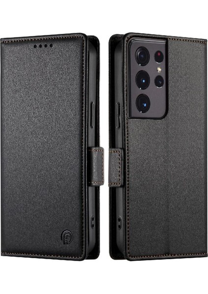 Samsung Galaxy S21 Ultra Cüzdan Kart Yuvaları Flip Iş Kullanımı Için Flip Case (Yurt Dışından)