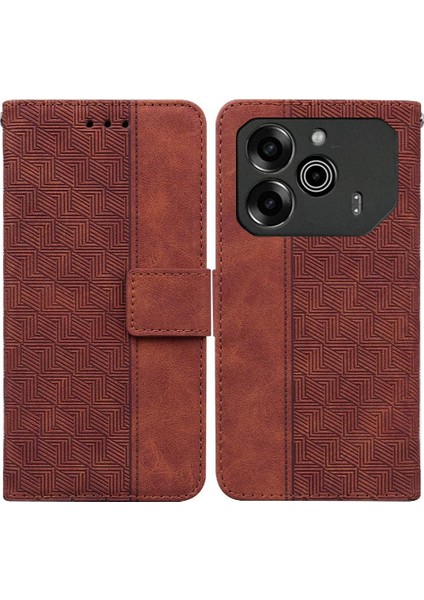 Tecno Pova 6 Pro 5g Için Flip Case Cüzdan Kapak Premium Pu Deri Kabartmalı (Yurt Dışından)