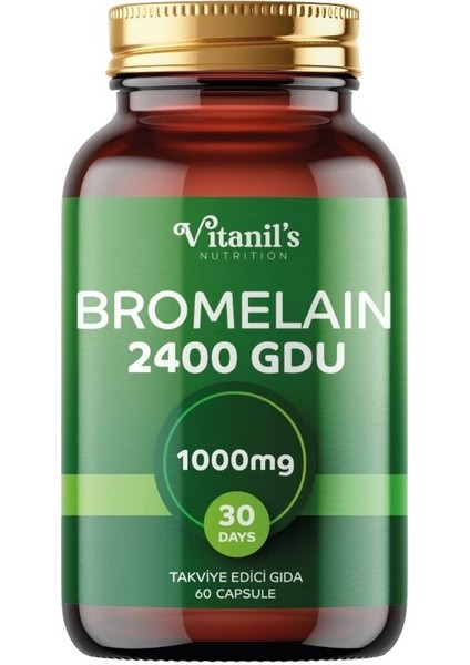 Bromelain 60 Bitkisel Kapsül - 2400 GDU