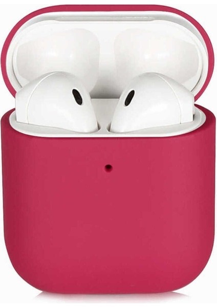 Apple Air Pods Uyumlu Kılıf Silk Silikon, Pembe Koyu