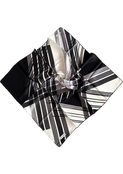 Tivil İpek Eşarp 8832438 - 913 - 35598 Gri Karışık Desen