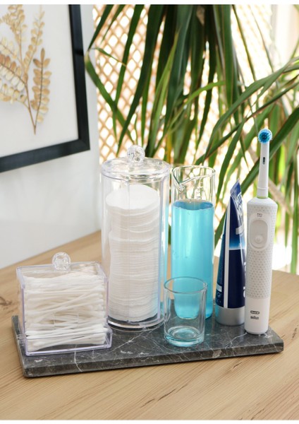 Doğal Mermer Çok Amaçlı 27X13 cm Mermer Banyo Organizer, Düzenleyici Siyah Mermer