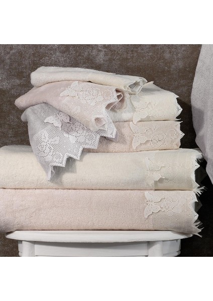 Katre 3 Boyutlu Kelebek Nakışlı El Havlusu (30 x 50 Cm) fiyatları