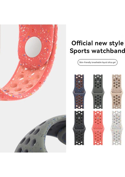 Apple Watch 38MM Uyumlu Kordon Silikon Esnek Yumuşak Delikli Spor Krd-02 Kayış, Turuncu fırsatları