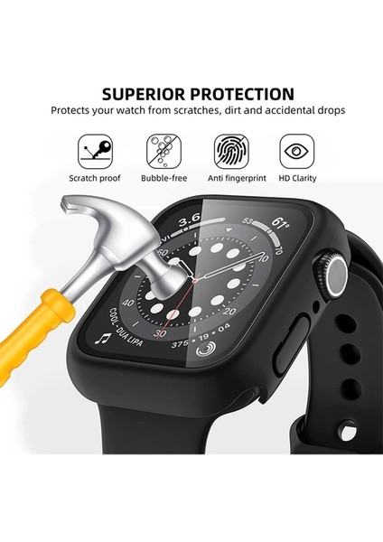 Apple Watch 38MM Uyumlu Zore 01 Kasa ve Ekran Koruyucu, Siyah
