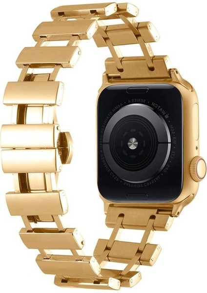 Apple Watch 38MM Uyumlu Zore Krd-96 Metal Kordon, Gold