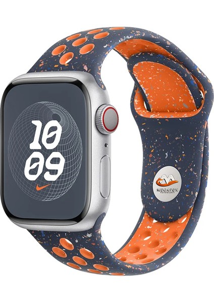 Apple Watch Uyumlu 38MM Kordon Silikon Esnek Yumuşak Delikli Spor Krd-02 Kayış, Lacivert fiyatları