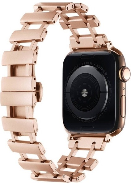 Apple Watch 38MM Uyumlu Zore Krd-96 Metal Kordon, Rose Gold