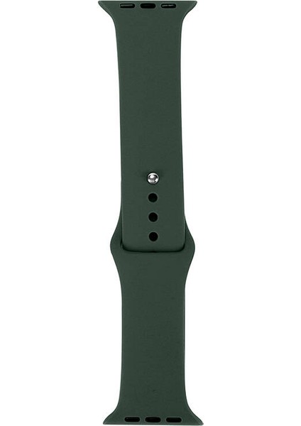 Apple Watch 40MM Uyumlu Band Serisi Klasik Kordon Silikon Strap Kayış, Pine Yeşil