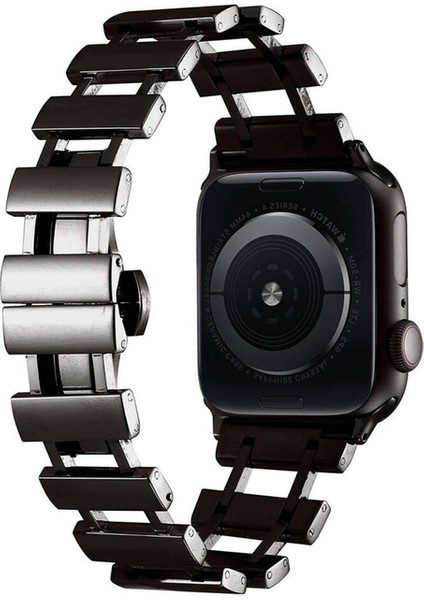 Apple Watch 38MM Uyumlu Zore Krd-96 Metal Kordon, Siyah
