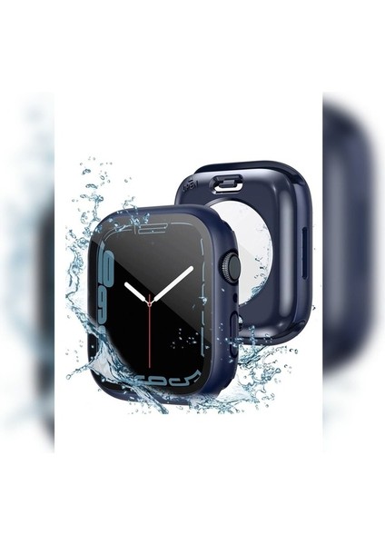 Apple Watch 40MM Uyumlu 360 Derece Korumalı Kasa ve Ekran Koruyucu Zore Watch Gard 12, Lacivert