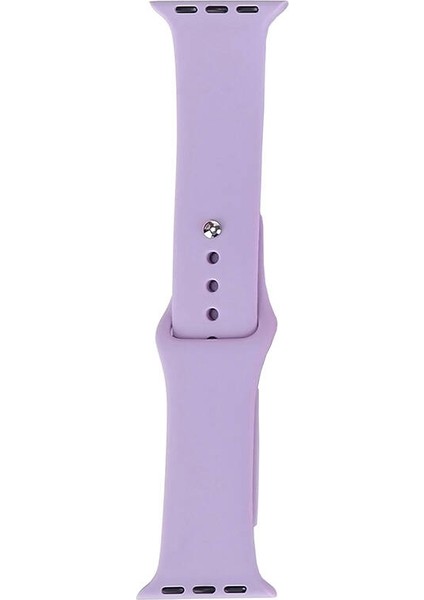 Apple Watch 44MM Uyumlu Band Serisi Klasik Kordon Silikon Strap Kayış, Mor